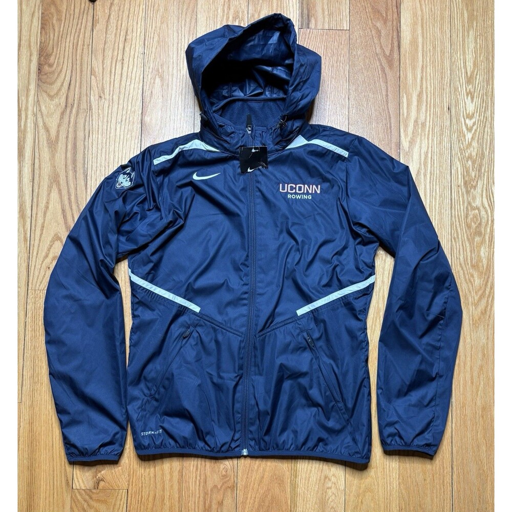 UConn Huskies Nike Storm-FIT Windbreaker Jacket Men's Navy New Rowing Team Med